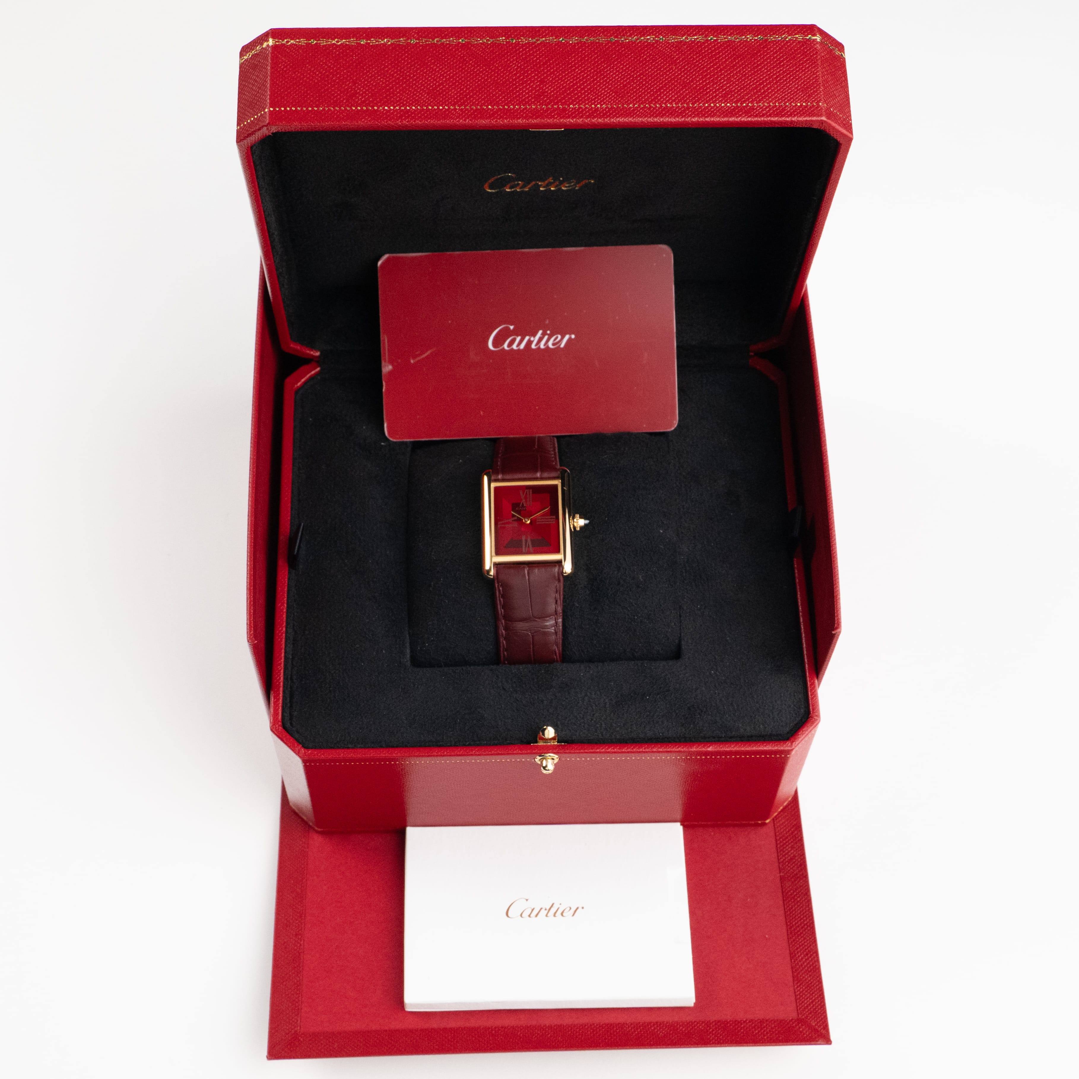 Cartier Tank Louis LM WGTA0093 Yellow Gold Red Dial (2022) – Wrist
