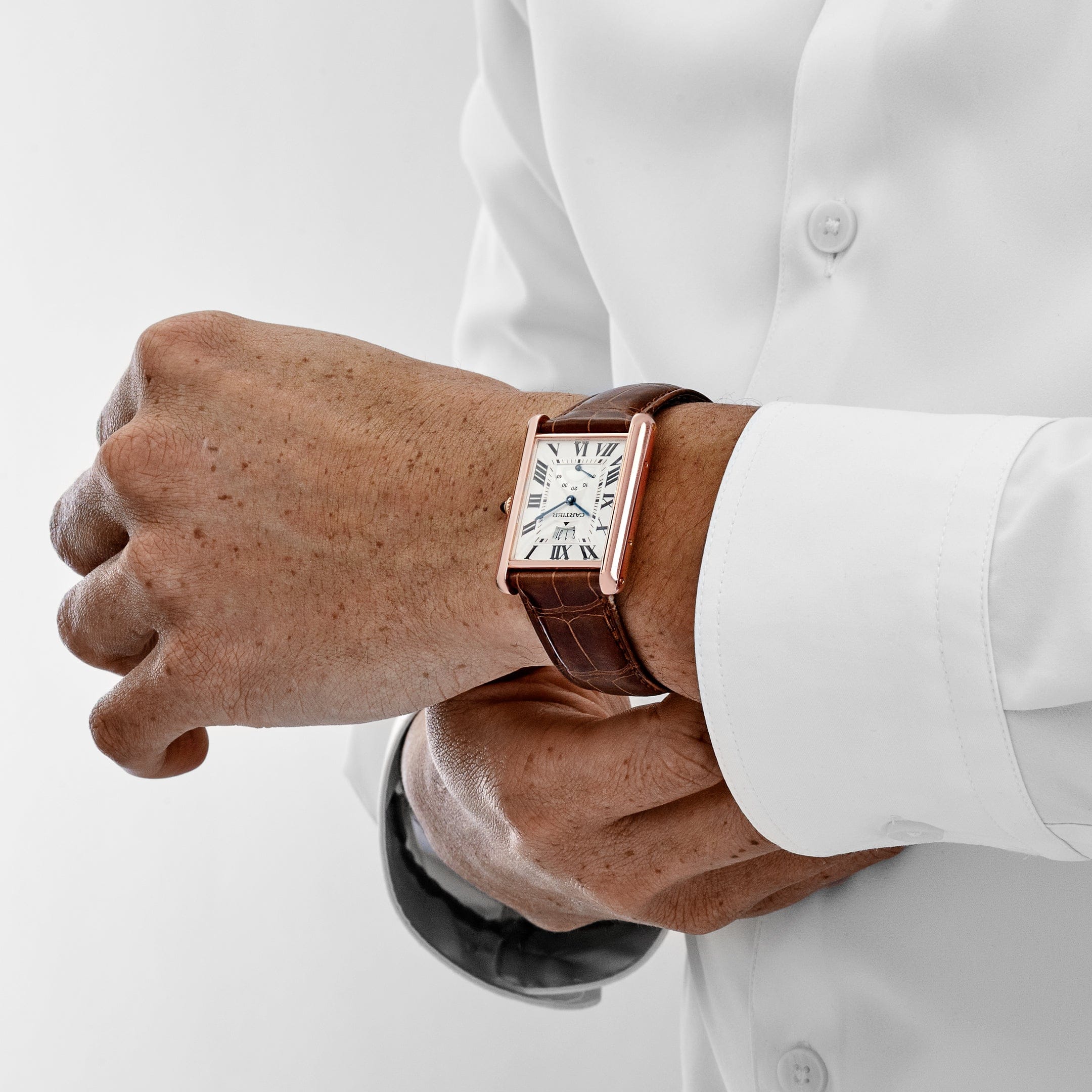 Cartier Tank Louis XL W1560003 Rose Gold White Dial (2015)