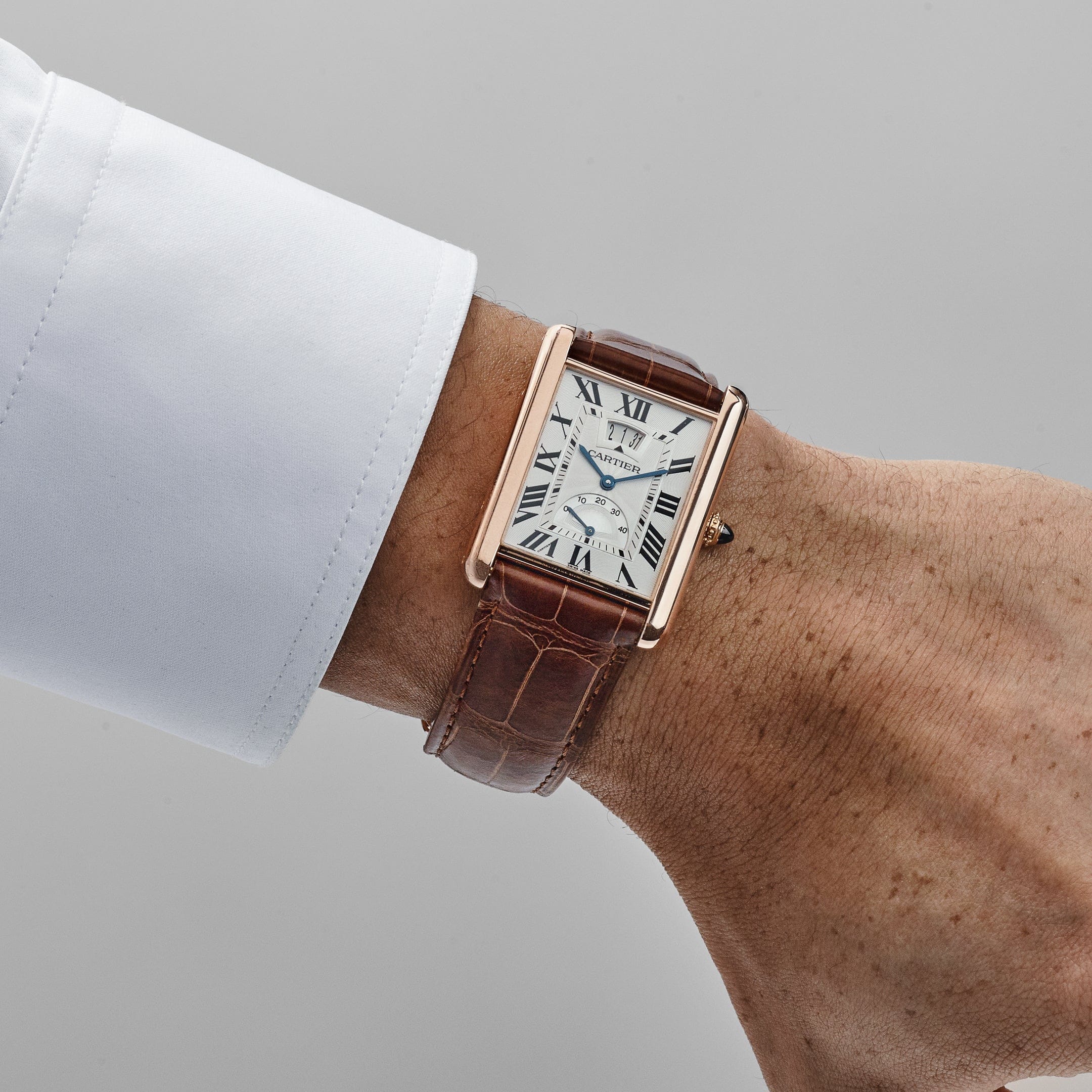 Cartier Tank Louis XL W1560003 Rose Gold White Dial (2015) – Wrist