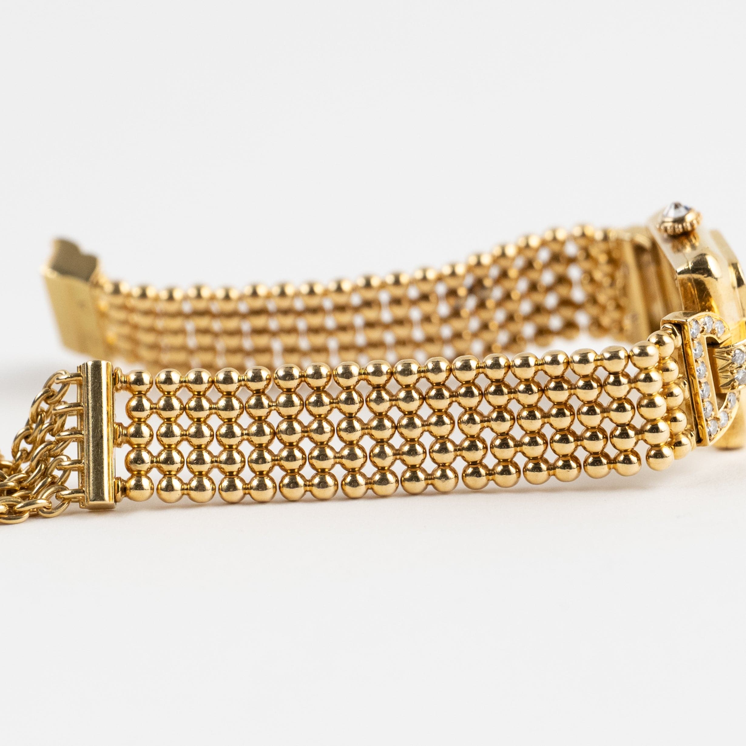 Cartier Trocadéro Vintage 'Ladies' Yellow Gold White Dial Diamond
