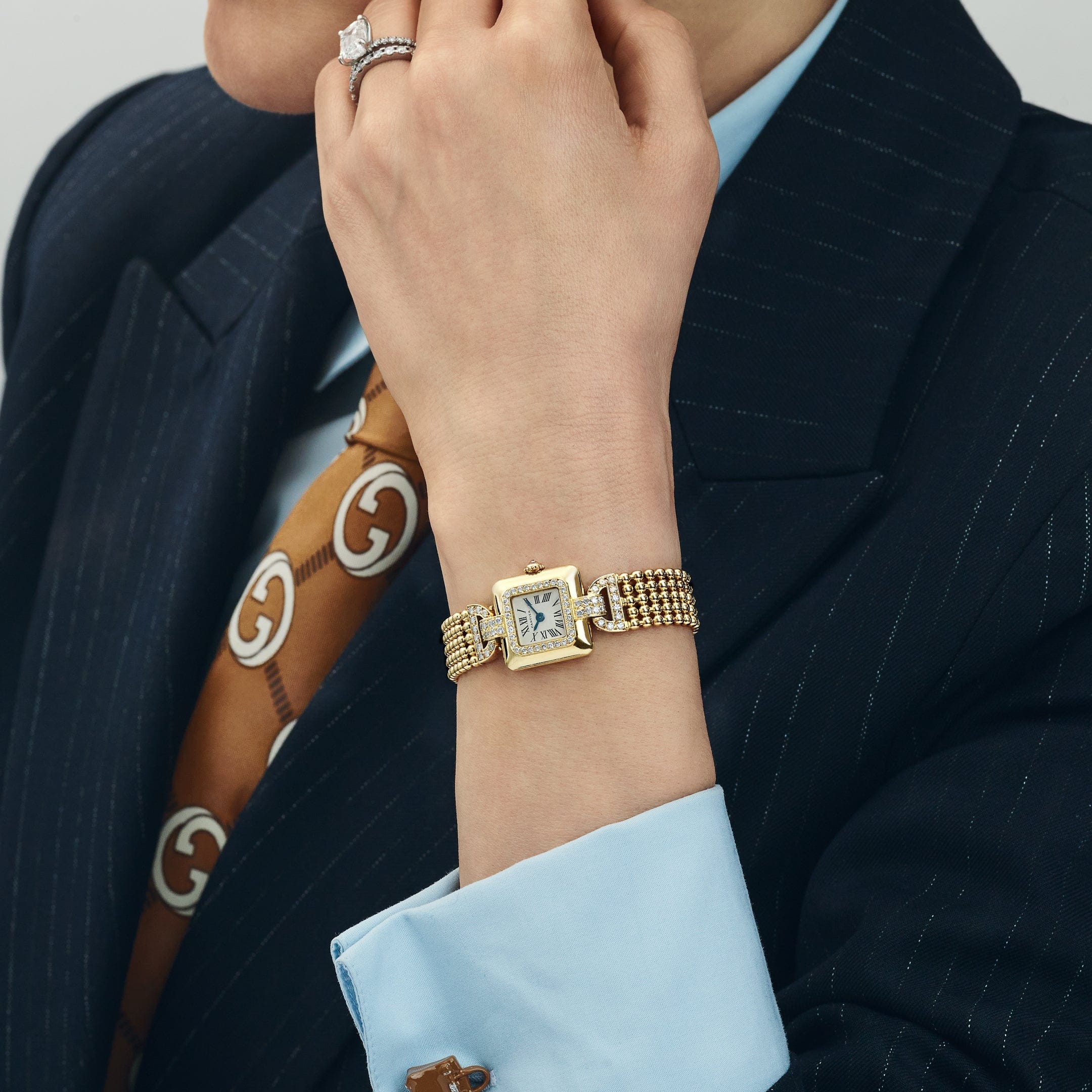 Cartier Trocadéro Vintage 'Ladies' Yellow Gold White Dial Diamond