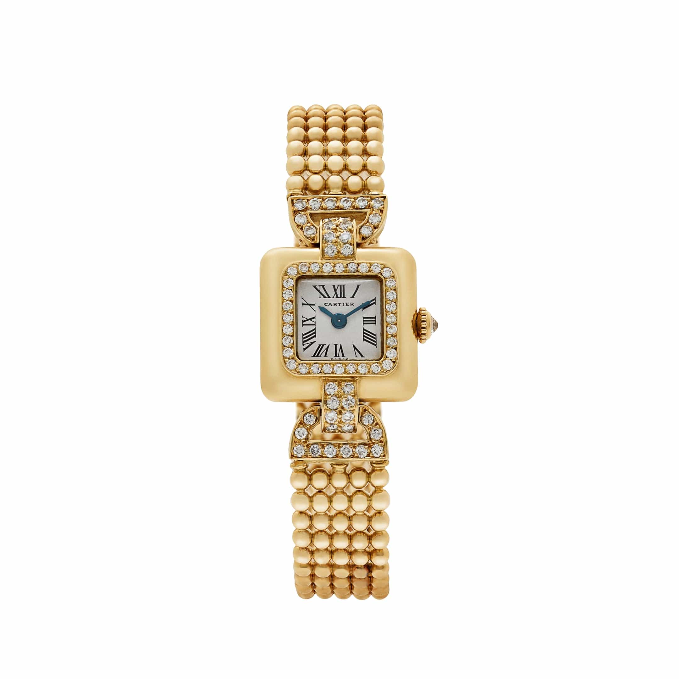 Cartier Trocadéro Vintage 'Ladies' Yellow Gold White Dial Diamond