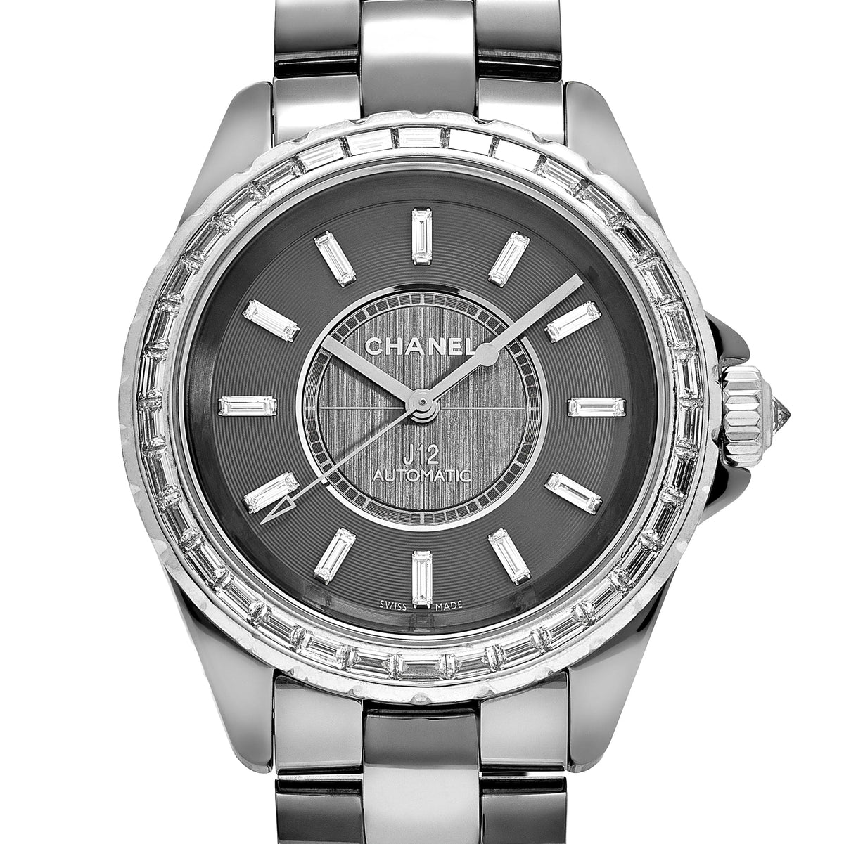 Chanel J12 H3155 Chromatic Ceramic Titanium Grey Baguette 