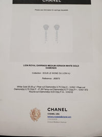 Thumbnail for Chanel Lion Royal Earrings in White Gold and Diamonds J60875