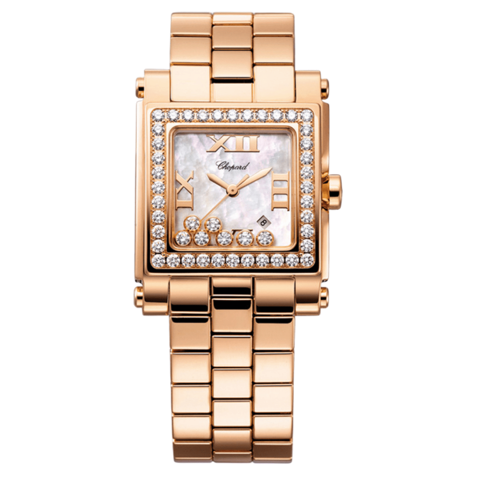 Luxury Watch Chopard Happy Sport Square Quartz Baguette Ladies' 275322-5002 Wrist Aficionado