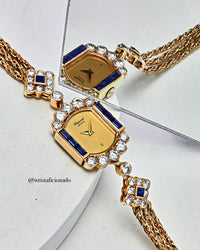 Thumbnail for Luxury Watch Chopard Vintage Yellow Gold Blue Sapphire Diamond Watch Wrist Aficionado