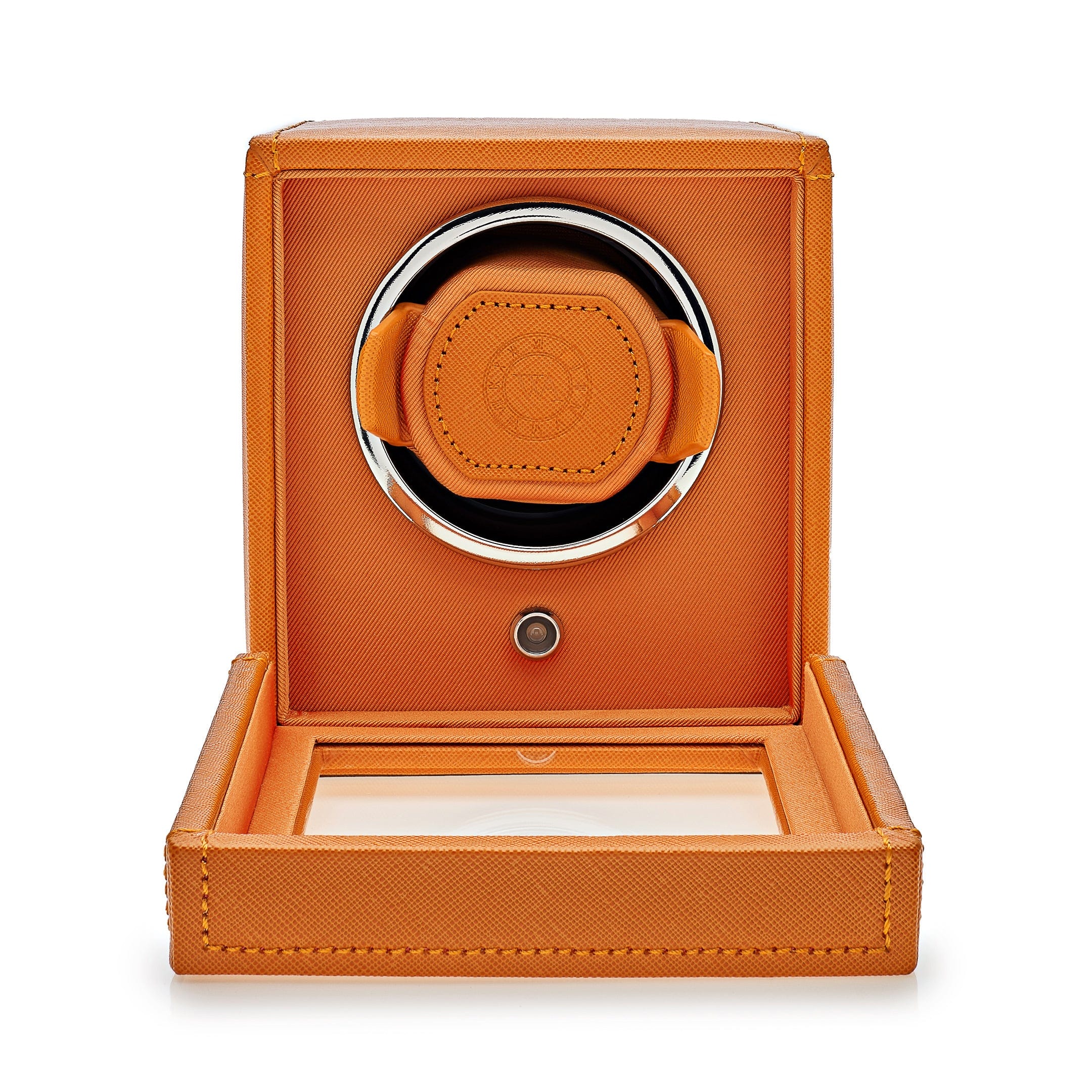 Cub Single Watch Winder with Cover - Orange Wrist Aficionado