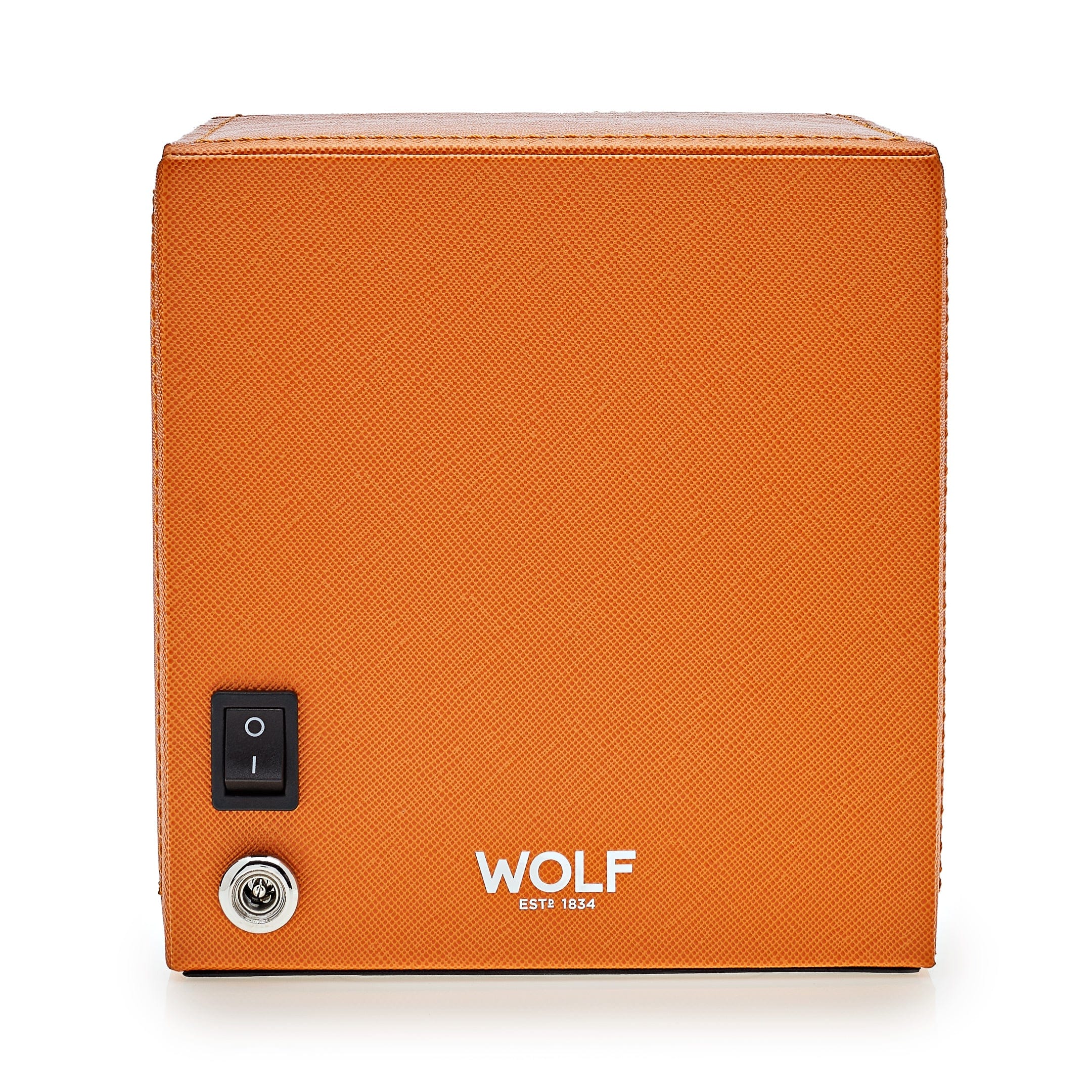 Cub Single Watch Winder with Cover - Orange Wrist Aficionado