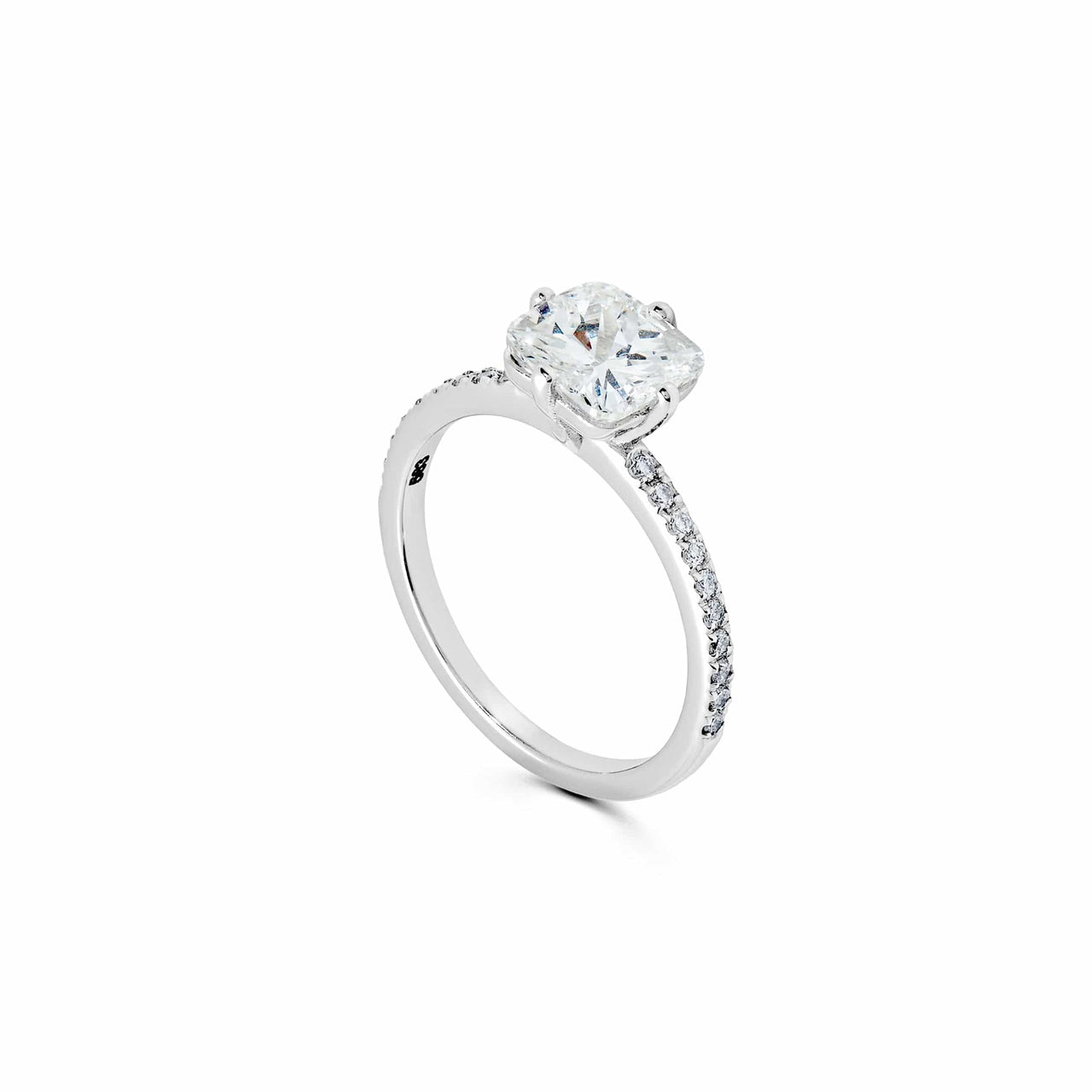 Cushion Cut Diamond White Gold Ring