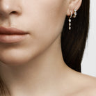 Dangling Diamond Huggie Hoop Earrings