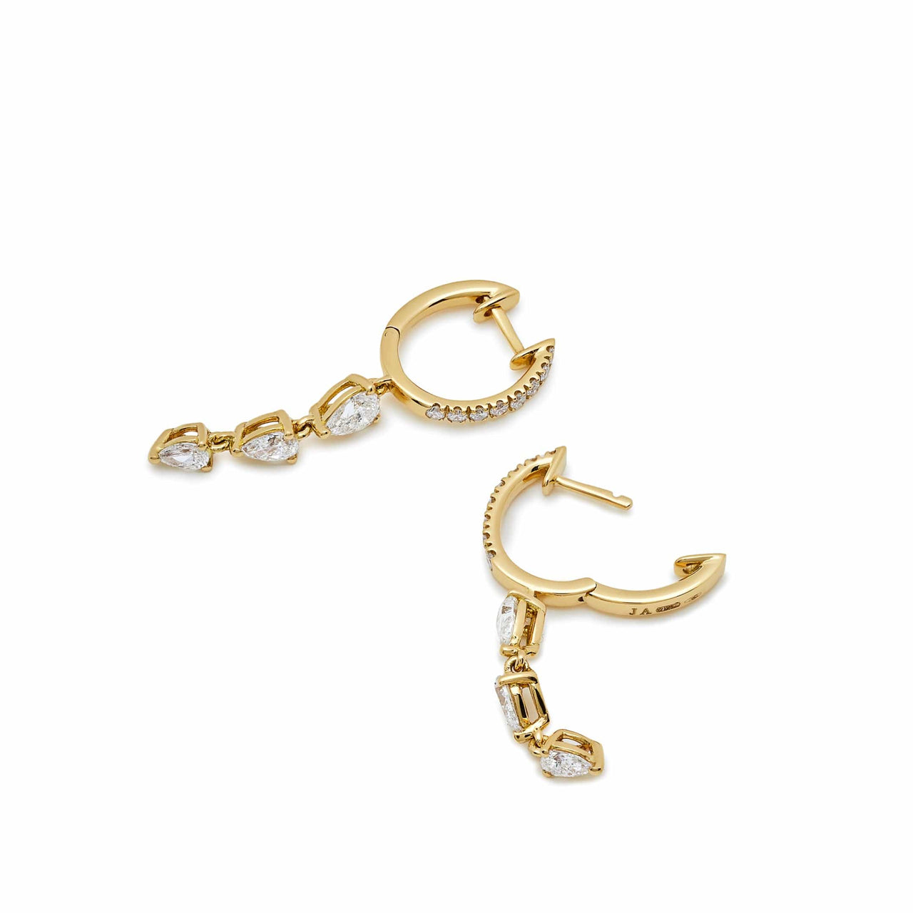 Dangling Diamond Huggie Hoop Earrings