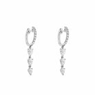 Dangling Diamond Huggie Hoop Earrings