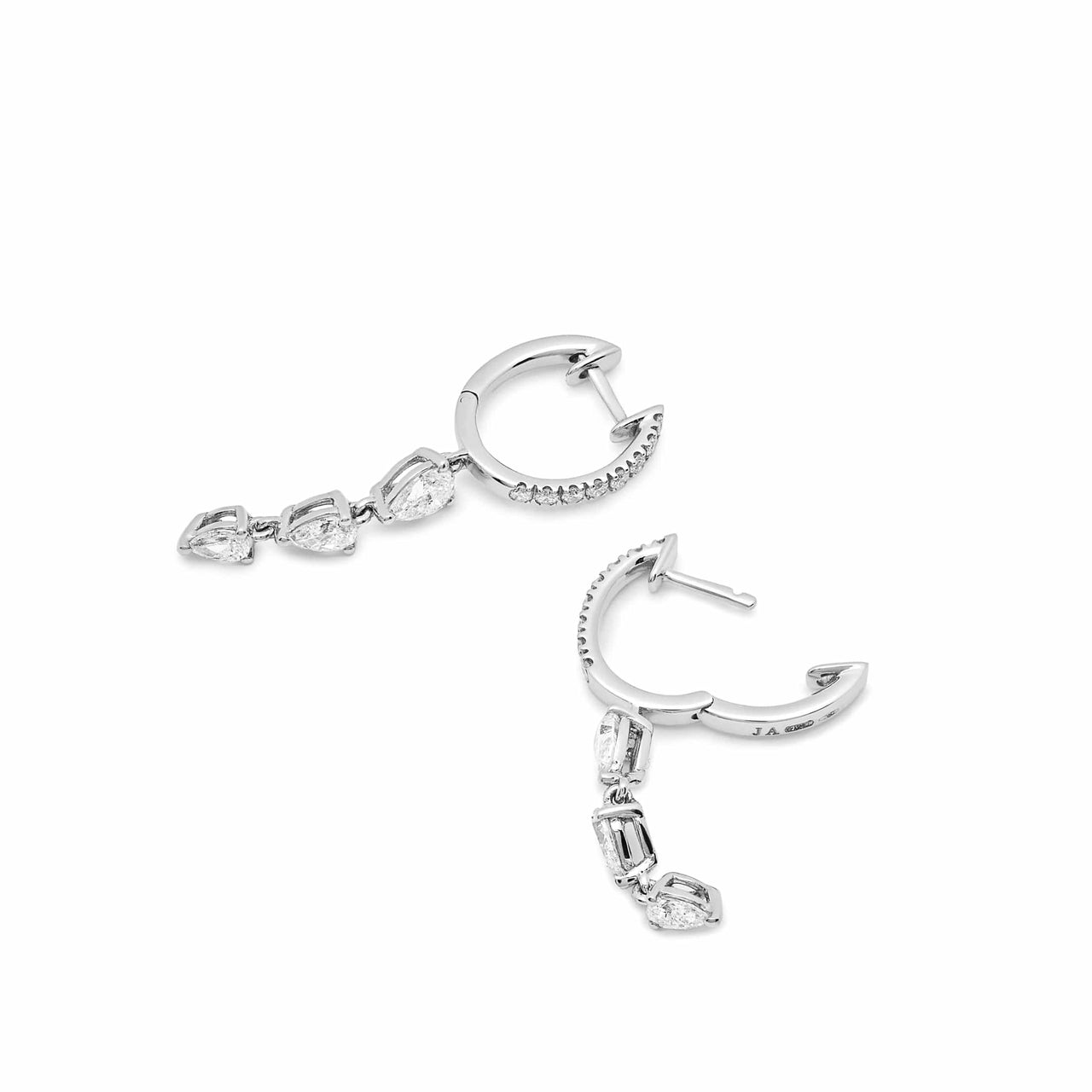 Dangling Diamond Huggie Hoop Earrings