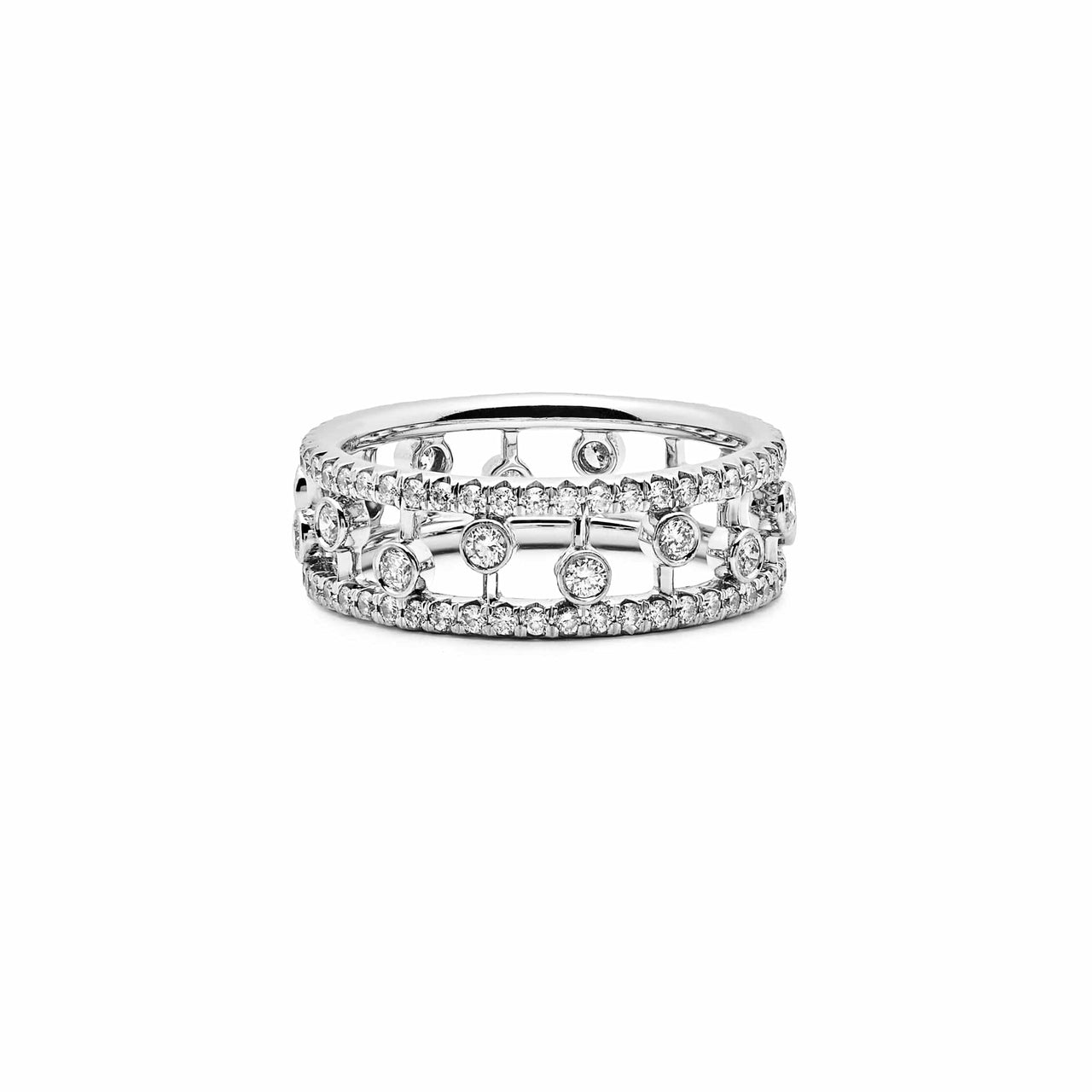 De Beers Dewdrop Band in White Gold