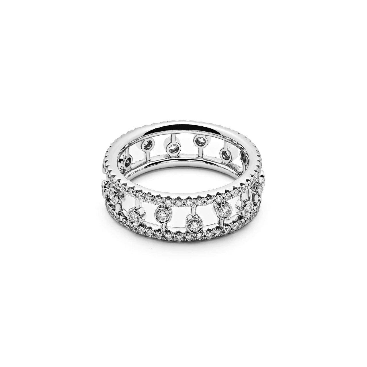 De Beers Dewdrop Band in White Gold