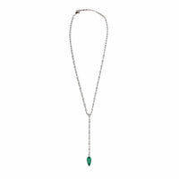 Thumbnail for Diamond and Emerald Lariat Necklace