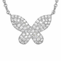 Thumbnail for Diamond and White Gold Butterfly Necklace