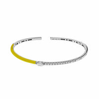 Thumbnail for Diamond and Yellow Enamel Bangle