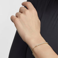 Thumbnail for Diamond and Yellow Gold Paperclip Chain Bracelet