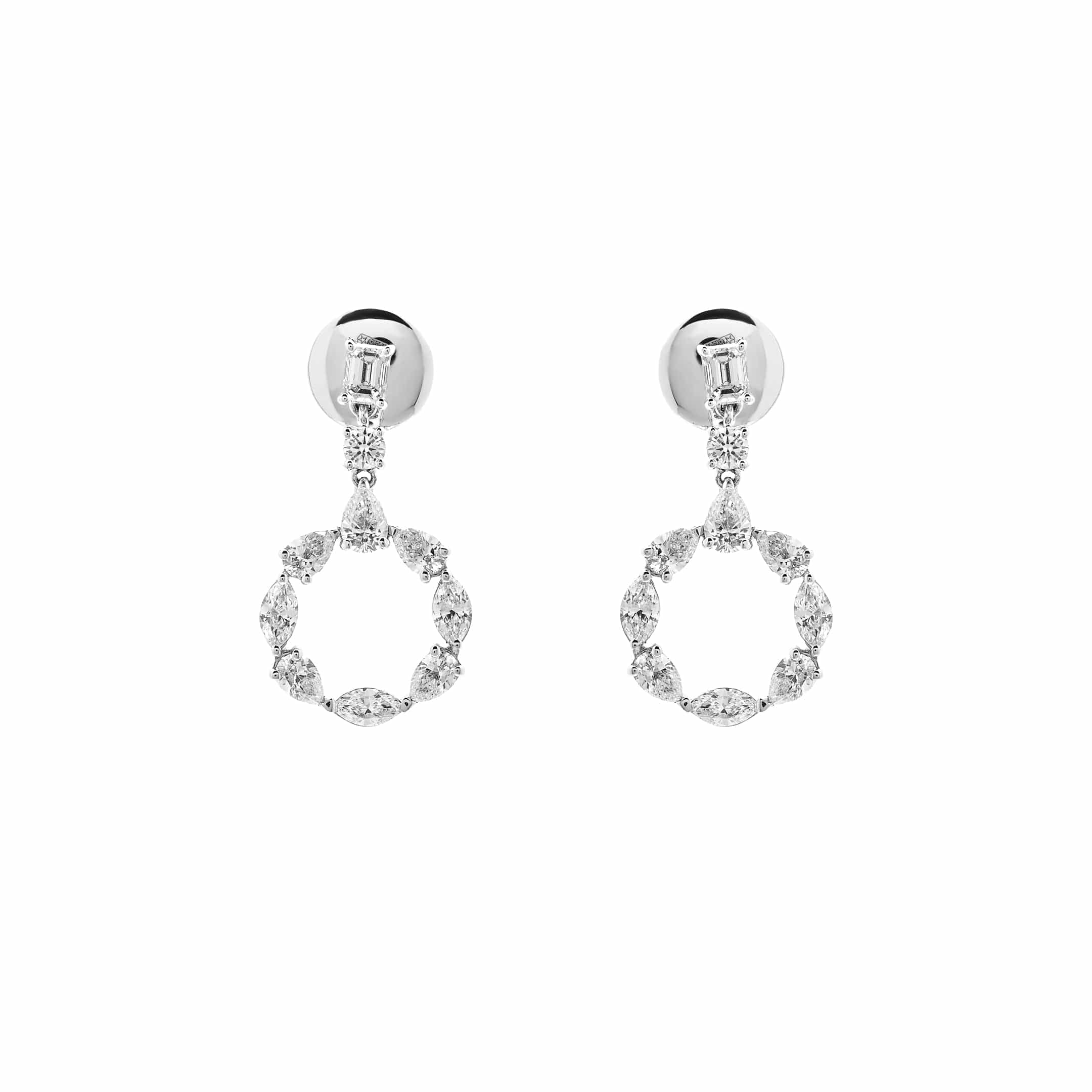 Diamond Circular Cut-Out Earrings