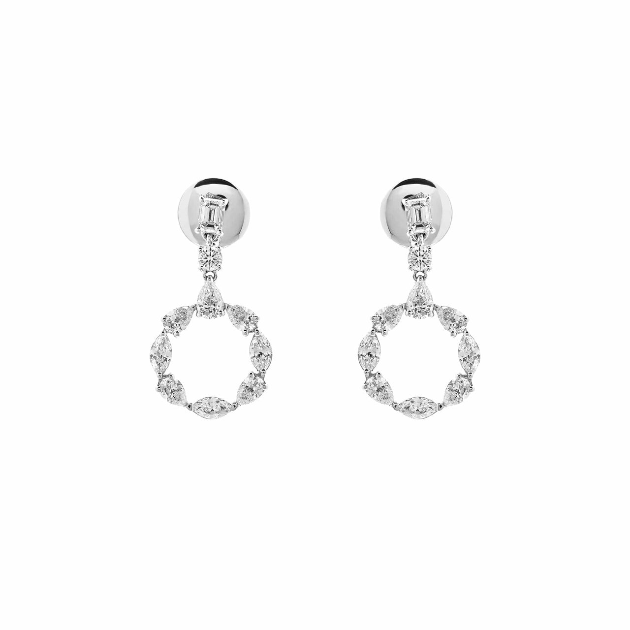 Diamond Circular Cut-Out Earrings