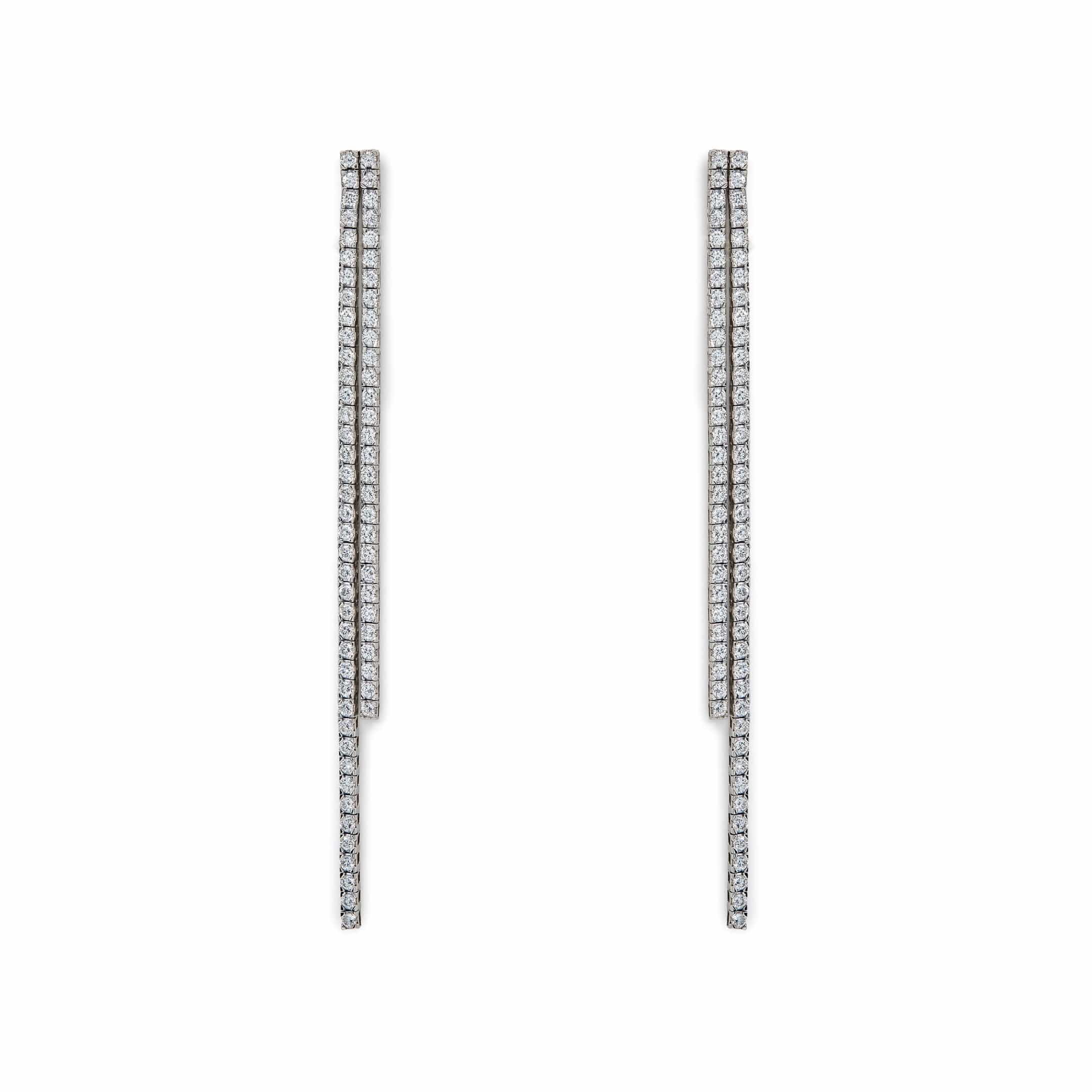 Diamond Drop White Gold Earrings