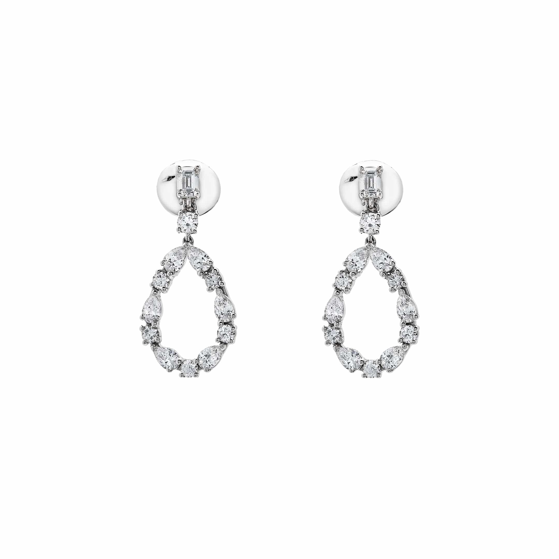 Diamond Pear Cut-Out Earrings