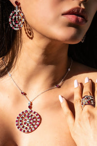 Thumbnail for Earrings Diamond & Ruby Pendant Earrings Wrist Aficionado