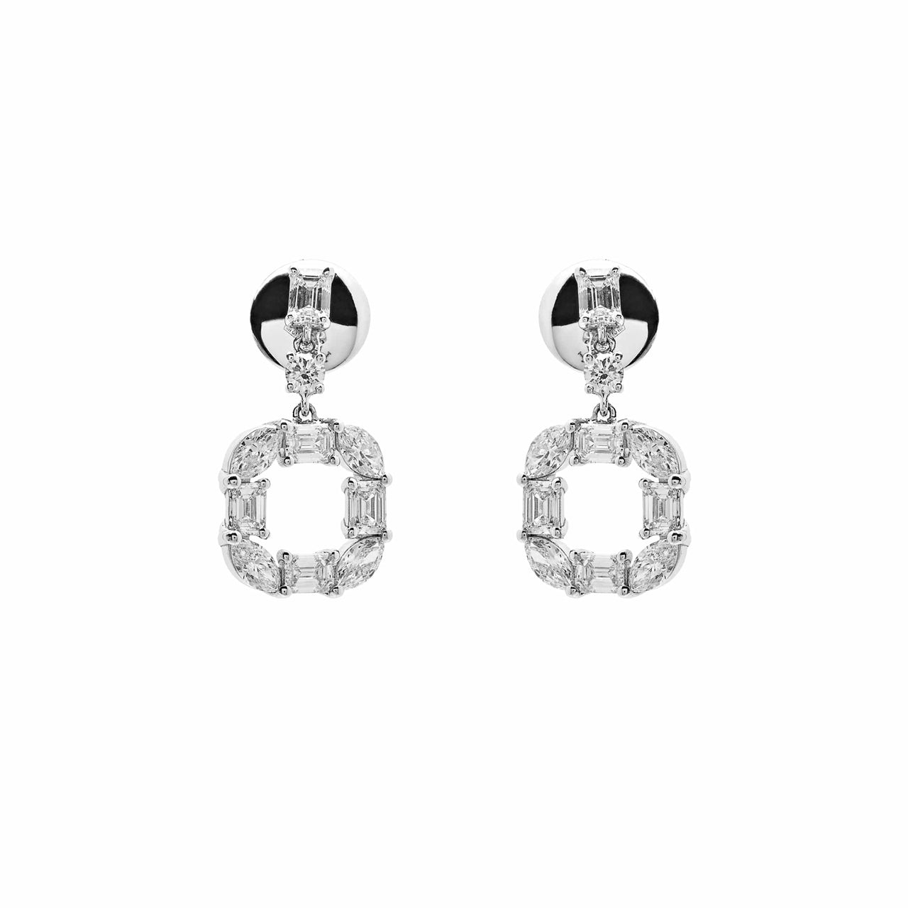 Diamond Square Cut-Out Earrings