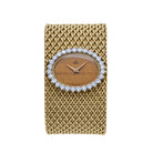 Ebel Vintage Bracelet Watch Yellow Gold Tiger Eye Stone Dial Diamond Bezel