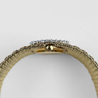 Ebel Vintage Bracelet Watch Yellow Gold Tiger Eye Stone Dial Diamond Bezel