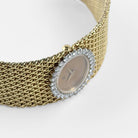 Ebel Vintage Bracelet Watch Yellow Gold Tiger Eye Stone Dial Diamond Bezel