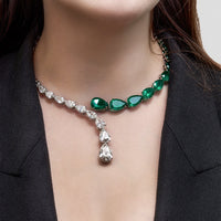 Thumbnail for Emerald and Diamond Collar Necklace