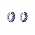 Emerald-Cut Blue Sapphire Hoop Earrings