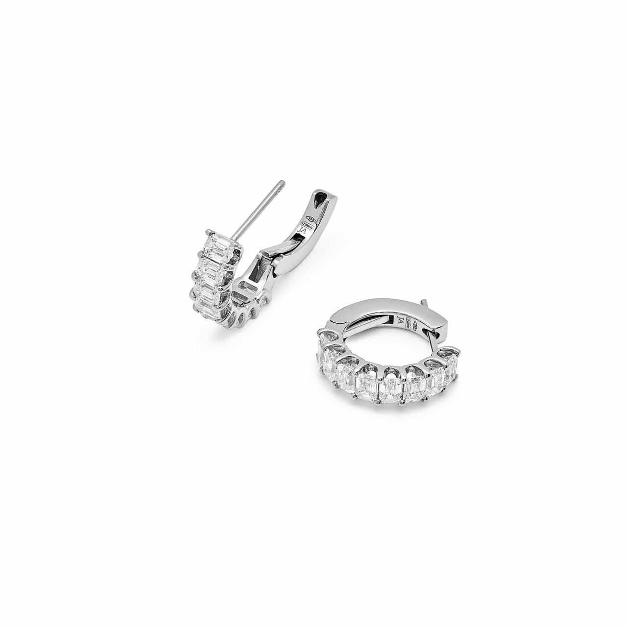 Emerald-Cut Diamond Hoop Earrings