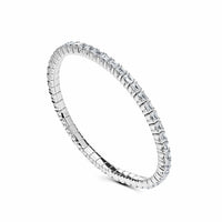 Thumbnail for Emerald Cut Diamond Stretch White Gold Bracelet Wrist Aficionado