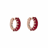 Thumbnail for Emerald-Cut Ruby Hoop Earrings