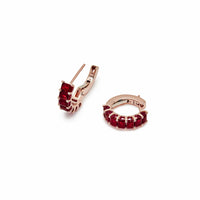 Thumbnail for Emerald-Cut Ruby Hoop Earrings