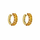 Emerald-Cut Yellow Sapphire Hoop Earrings