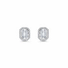 Emerald Illusion Diamond Halo Studs White Gold Wrist Aficionado