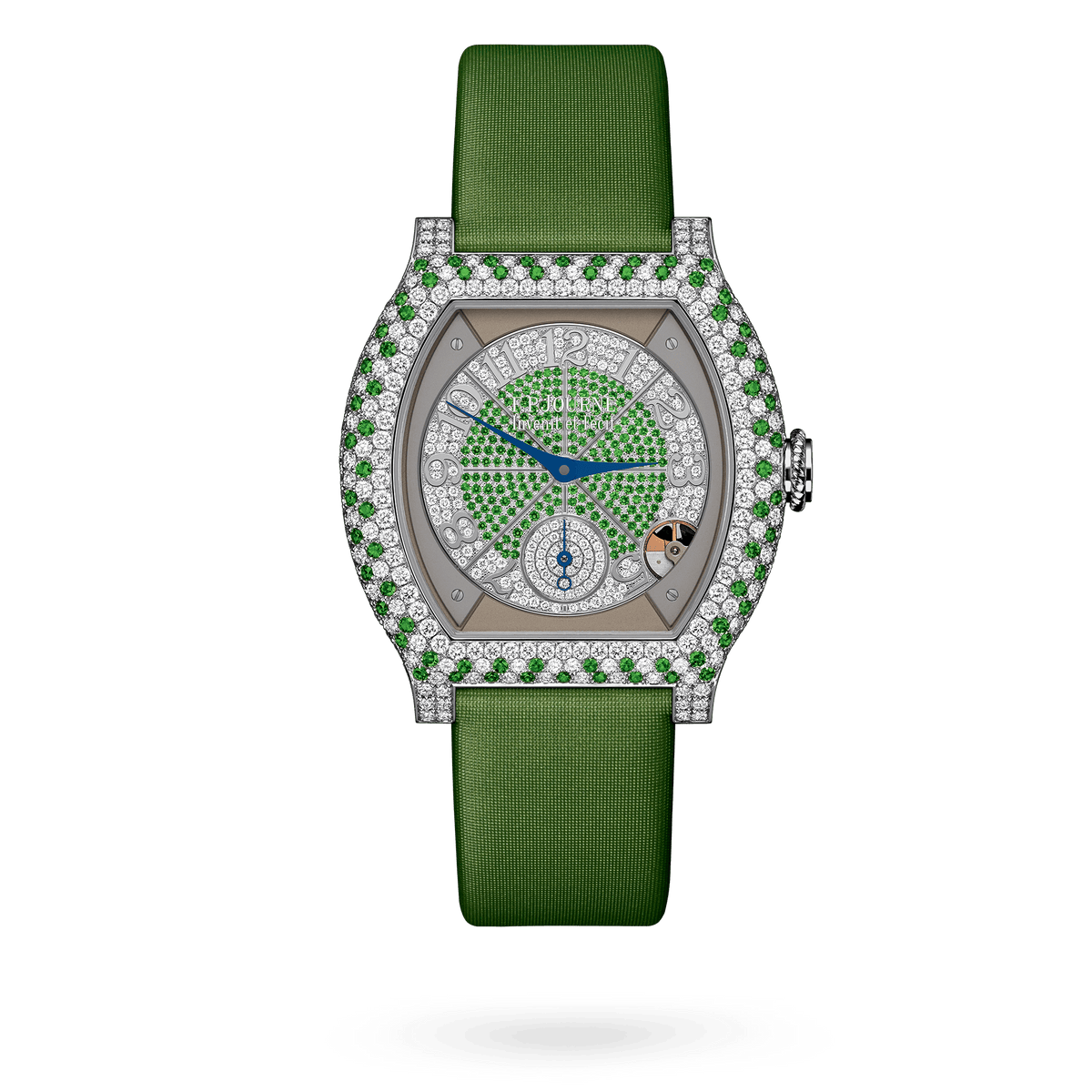 F.P. Journe Élégante 40 mm Platinum with Diamonds and Precious Stones Ref. EL Platinum Diamond Tsavorite Dial