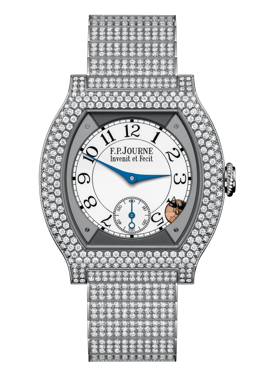 F.P. Journe Élégante 40 mm Titanium with 12 Rows of Diamonds and Set Bracelet Ref. ELT Titanium White Dial (2026)