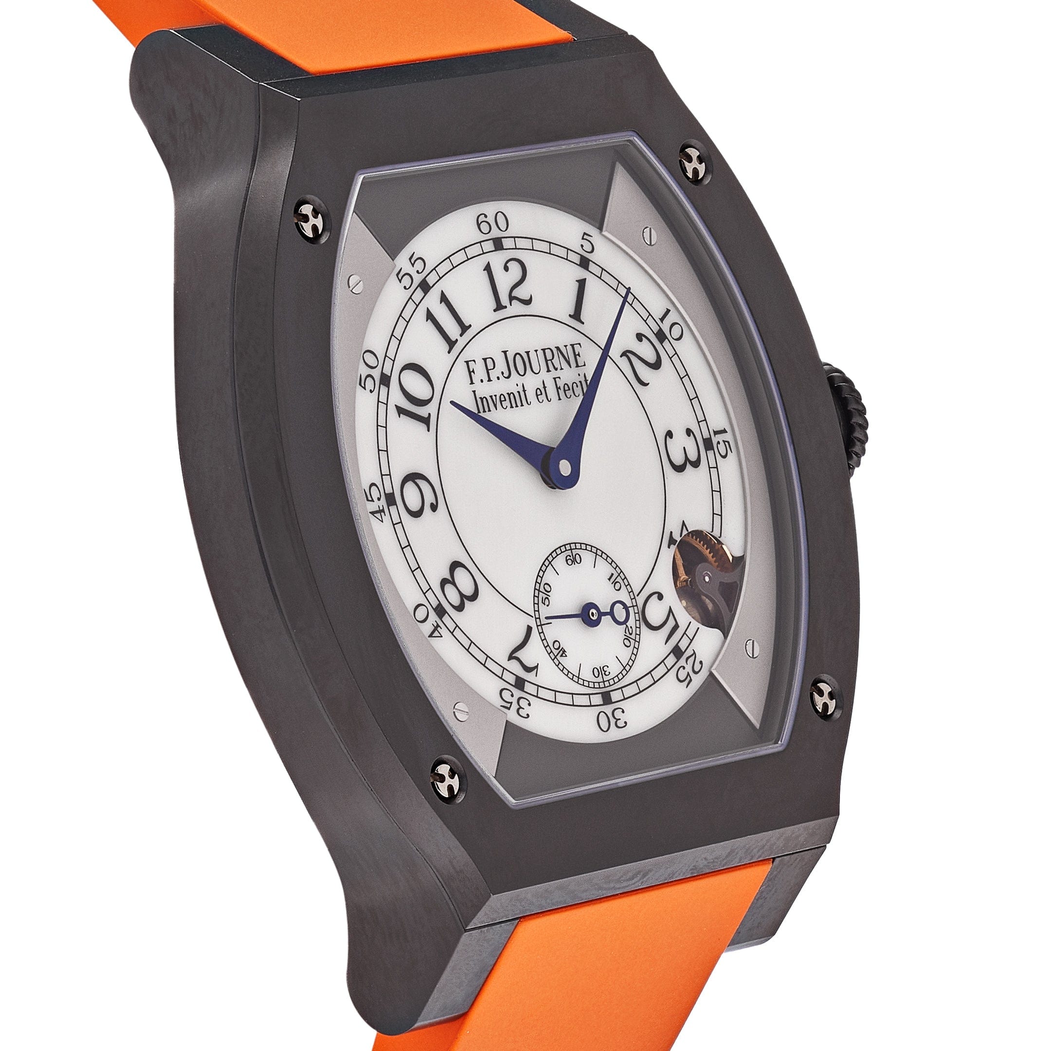 F.P.Journe Elegante 48mm Titalyt Orange Rubber Strap wrist aficionado