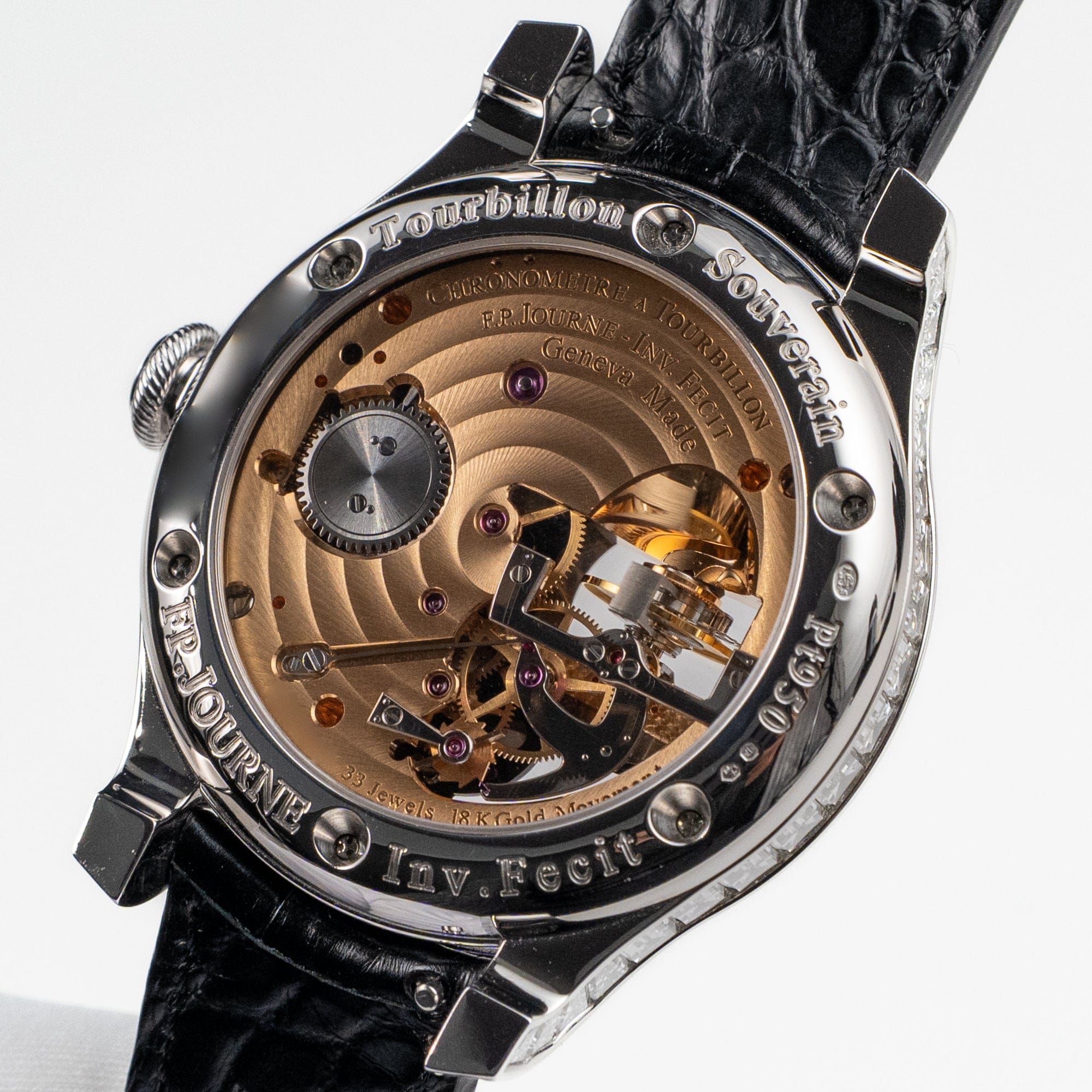 F.P.Journe Tourbillon Souverain Joaillerie Diamants Ref. TVJ Platinum Black Dial Diamond Bezel (2023)