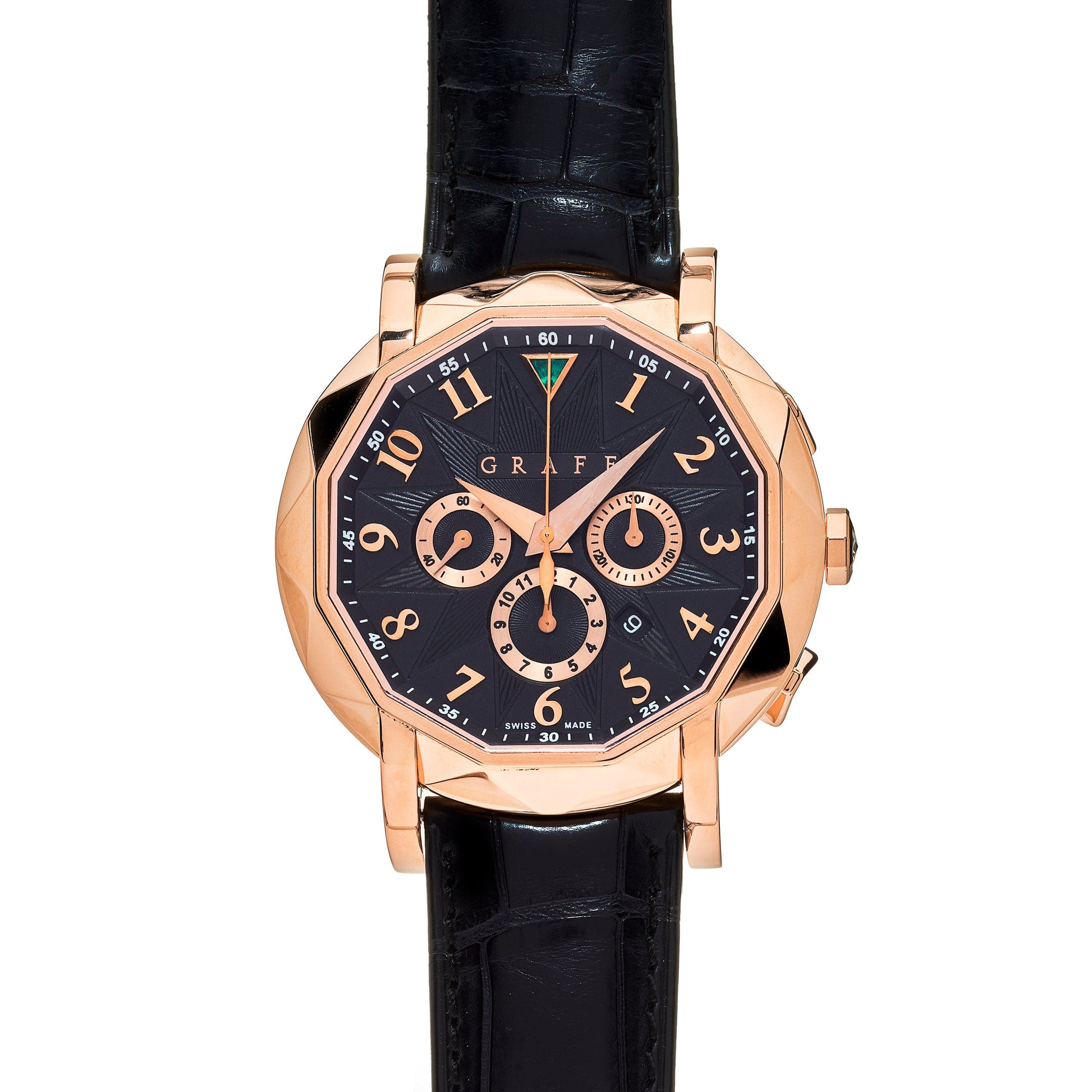 Luxury Watch Graff Chronograph 42mm Rose Gold Black Dial Limited to 500pcs CG42PGB Wrist Aficionado