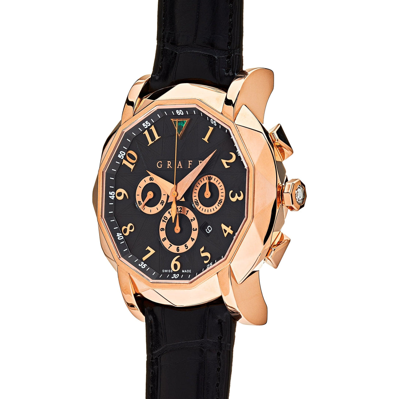 Luxury Watch Graff Chronograph 42mm Rose Gold Black Dial Limited to 500pcs CG42PGB Wrist Aficionado
