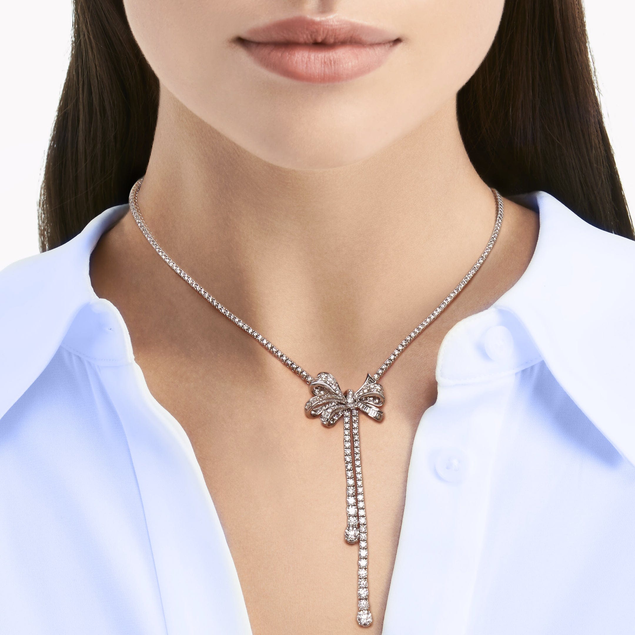 Necklace Graff Diamond Double Strand Knot Necklace with Bow Motif Wrist Aficionado