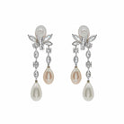 Earrings Graff Platinum and White Gold Diamond and Pearl Drop Earrings Wrist Aficionado