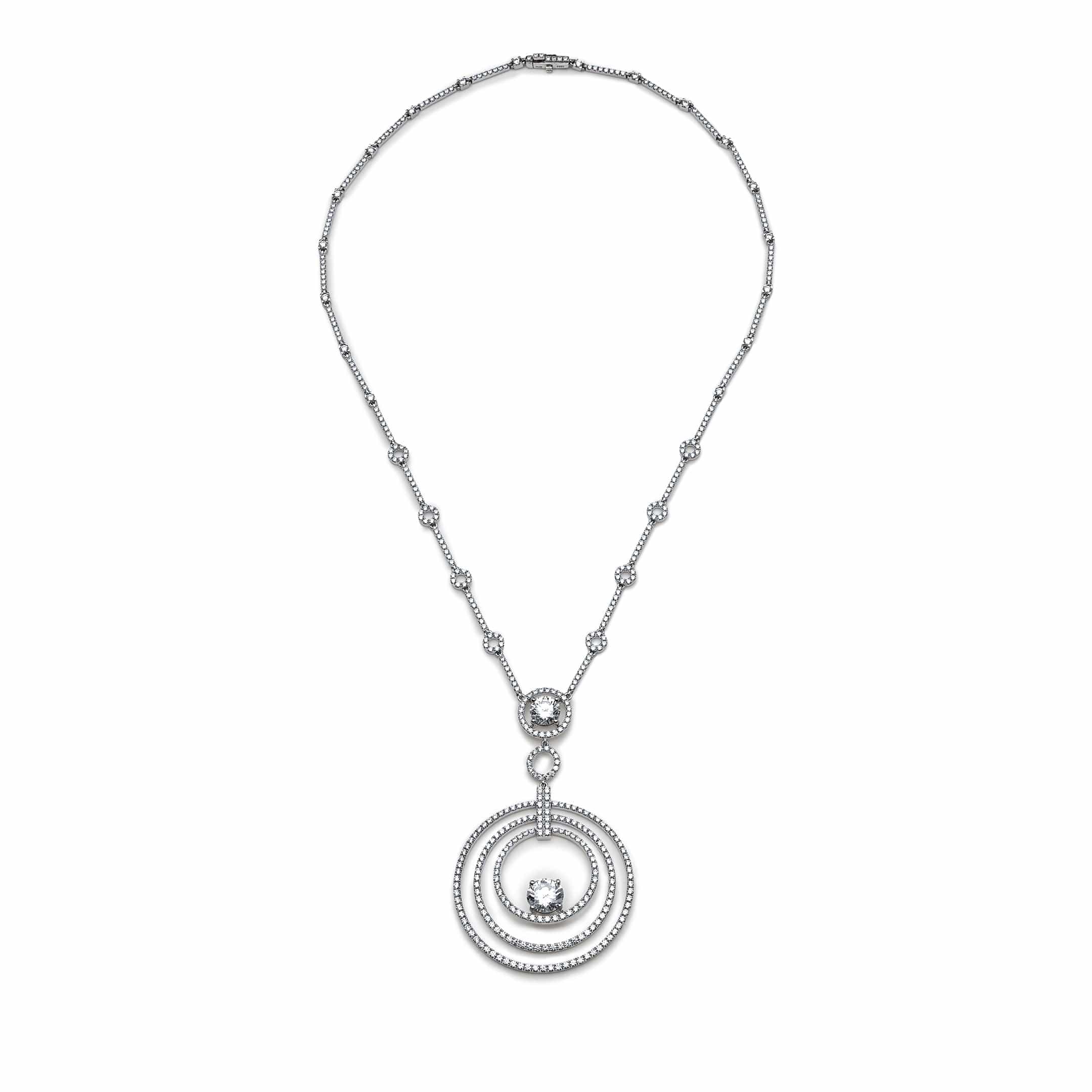 Necklace Graff Platinum and White Gold Diamond Microset Bulls' Eye Necklace Wrist Aficionado