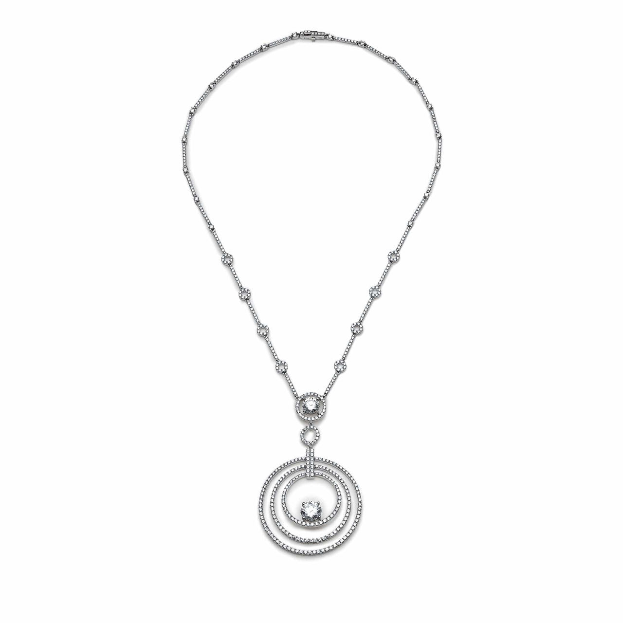 Necklace Graff Platinum and White Gold Diamond Microset Bulls' Eye Necklace Wrist Aficionado